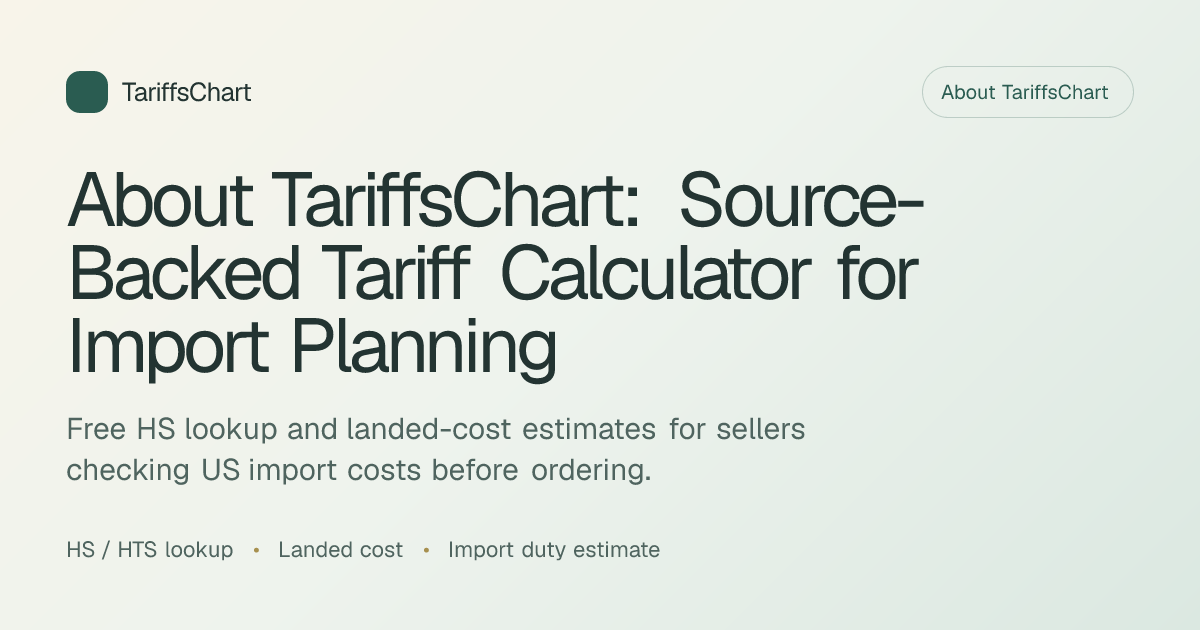 About TariffsChart: Source-Backed Tariff Calculator for Import Planning ...
