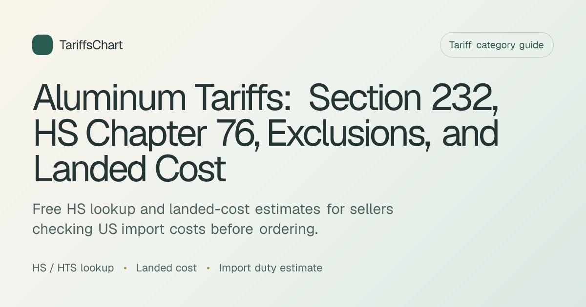 Aluminum Tariffs: Section 232, HS Chapter 76, Exclusions, and Landed ...