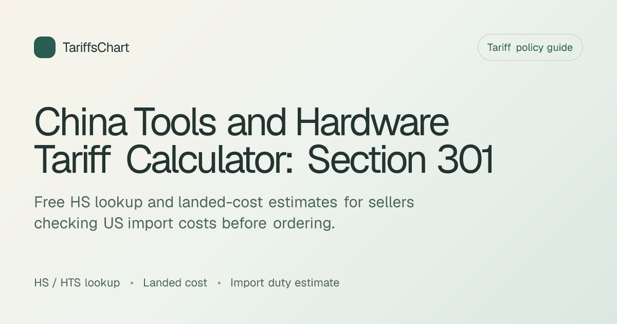 China Tools and Hardware Tariff Calculator: Section 301 & Landed Cost ...