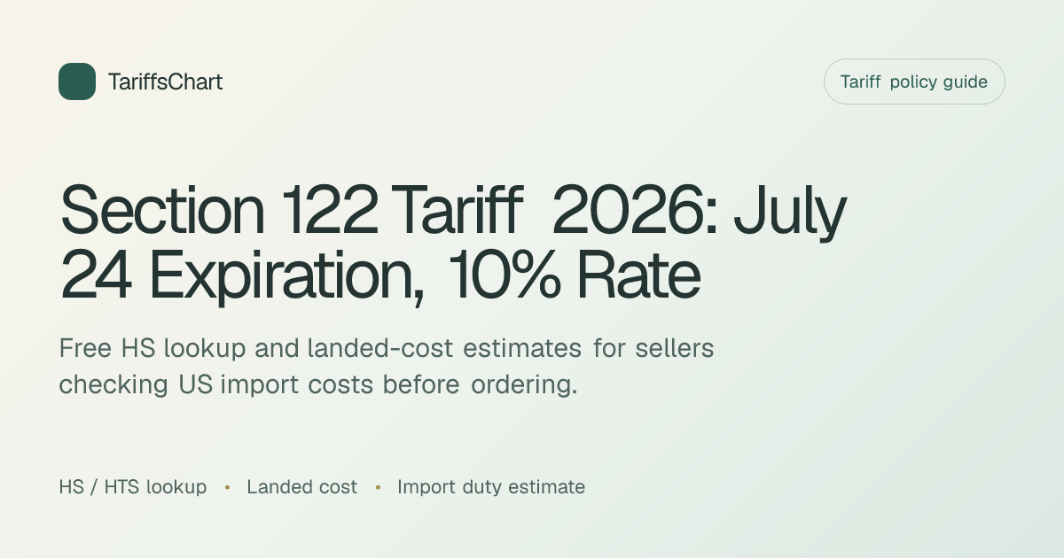 Section 122 Tariff 2026: July 24 Expiration, 10% Rate & Exceptions ...