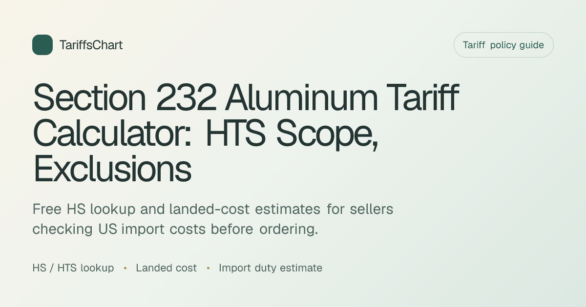 Section 232 Aluminum Tariff Calculator: HTS Scope, Exclusions & Landed ...