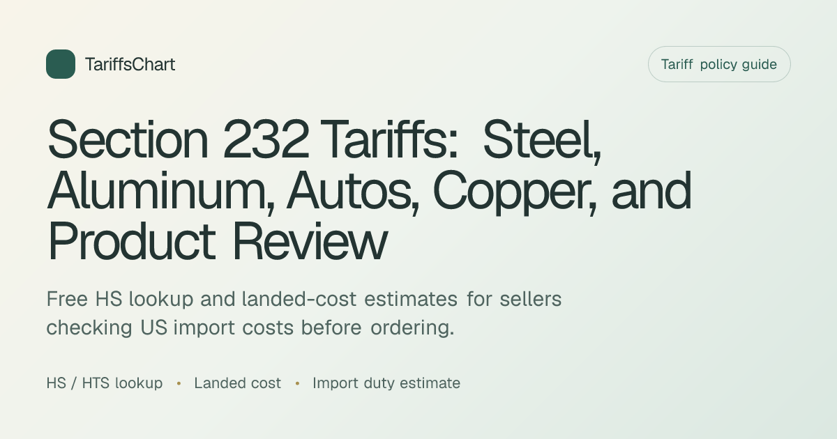 Section 232 Tariffs: Steel, Aluminum, Autos, Copper, and Product Review ...
