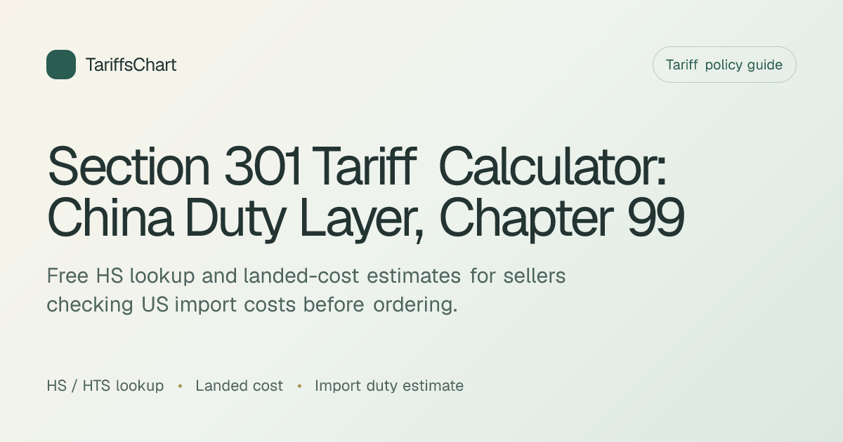 Section 301 Tariff Calculator: China Duty Layer, Chapter 99 & Importer ...