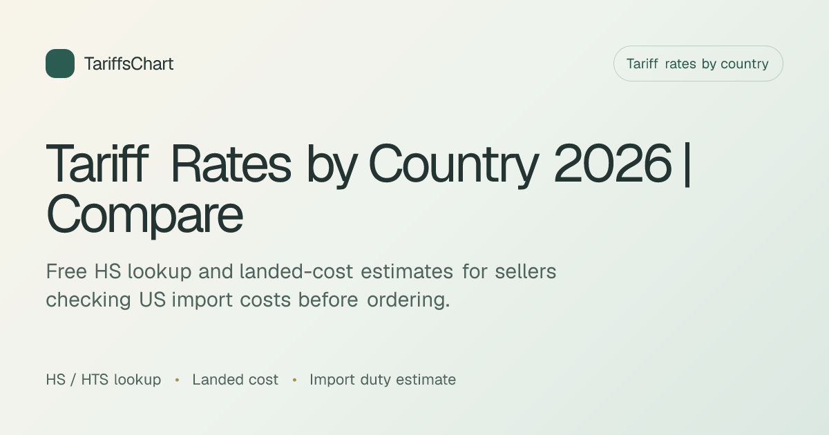 Tariff Rates by Country 2026 | Compare & Check US Duty